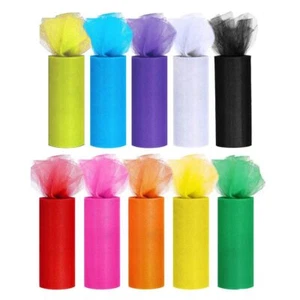 10 Colors Tulle Rolls Rainbow Tulle Netting Roll Fabric Spool Ribbon 6 Inch b... - Picture 1 of 8