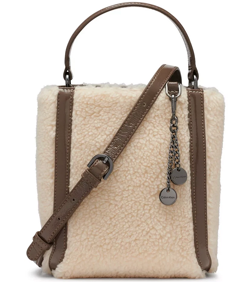 Calvin Klein Astatine Sherpa Mini Hobo Bag Defect (Mark on bottom) Beige 220157 - Image 1 of 1