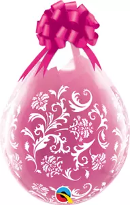 18" Round Stuffing Balloon - Damask - Qualatex - 25 ct Diamond Clear - Picture 1 of 1