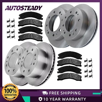 8x Front Rear Brake Rotors Pads Kit for 2011 - 2019 Chevrolet Silverado 2500 HD Foto 1 de 4