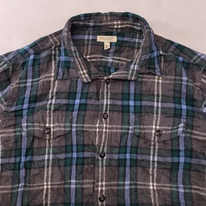 Sonoma Tartan Flannel Casual Button Up Shirt Mens Size Extra Large XL Gray Green - Picture 1 of 10