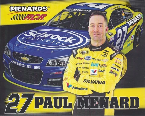2016 PAUL MENARD "SCHROCK" #27 NASCAR SPRINT CUP SERIES POSTCARD Cover