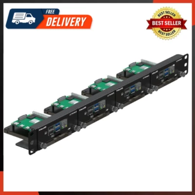 19” 1U Rack Mount for Raspberry Pi with SSD Mounting Brackets Thumbscrews Front - Image 1 of 4