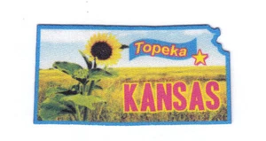 TOPEKA KANSAS State Shape Capitol City Iron On Printed Patch  - Picture 1 of 1