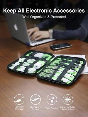 Universal Protective Travel Case for Small Electronics cable Accessories - 黑色 — 第 1/4 张图片