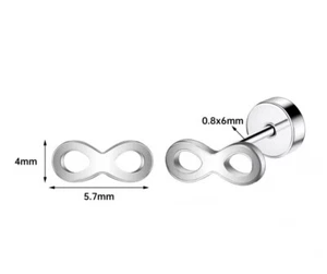 Silver Stainless Infinity Stud Earrings Fashion Party Gift Uk  Free Postage - Picture 1 of 3