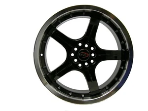 18" EVOKE F8 STYLE ALLOY WHEELS 5 LUG PCD (100/114.3) GLOSS BLACK SINGLE PIECE - Picture 1 of 2