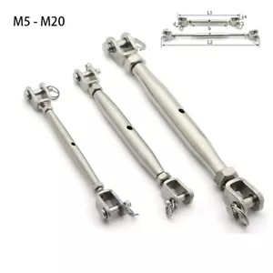 Turnbuckle Stainless Steel A2 Marine-Grade (304) Sailing Boat Rigging M5 - M20 - Picture 1 of 12