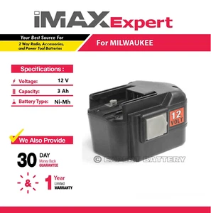 12V 3Ah NiMh Akku für Milwaukee 48-11-1967 48-11-1900 - Bild 1 von 4