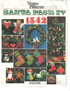 Vogue Patterns 1542 Santa Pack IV Christmas Accessories sewing pattern uncut - Picture 1 of 3