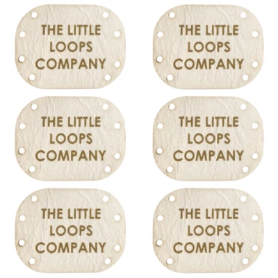 Personalisierte längliche Kunstlederetiketten creme Größe 40 mm x 30 mm Handarbeit von DIY - Bild 1 von 4