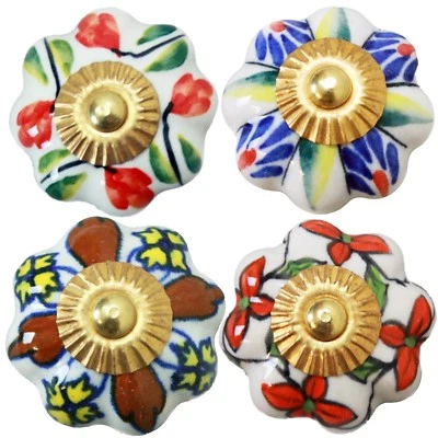 Möbelknöpfe Set, 4 STK Möbelgriffe Keramik Knöpfe Griffe Möbelknopf  Bunt   B4 - Bild 1 von 2