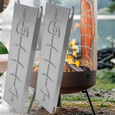 Flammlachsbrett Räucherbrett Flammlachsbretter Flammlachs Halterungen Edelstahl - Bild 1 von 4