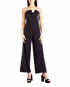 Nicole Miller Jasmine Crepe Tuxedo Jumpsuit - Picture 1 of 7