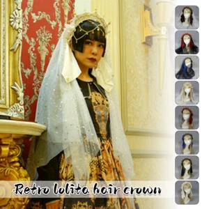 Gothic Lolita Tudor Crown Headpiece Baroque Renaissance Elizabethan Hood Coronet - Picture 1 of 37