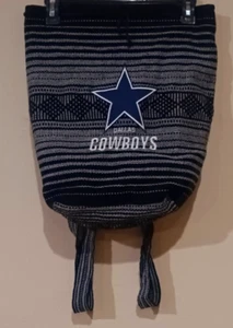 NFL Dallas Cowboys Knitted Purse Bag/Backpack Pull Strings Straps Gray/Black - Picture 1 of 5