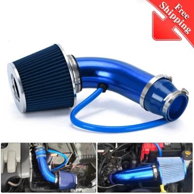 3" Cold Air Intake Filter Pipe Power Flow Hose System Induction Blue For Hyundai - Image 1 of 4