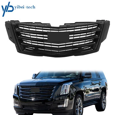 For 2015-2020 Cadillac Escalade Front Bumper Grille Gloss Black Plastic - Imagem 1 de 4