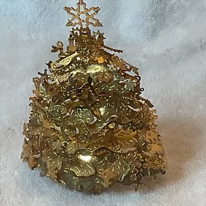Christmas tree Vtg Danbury Mint Gold Christmas Ornament - Picture 1 of 2