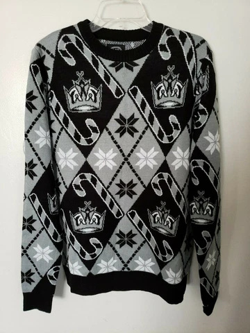 Los Angeles LA Kings NHL Hockey Candy Cane Christmas Ugly Sweater Party Men S Cover