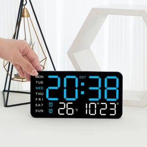 Large Digital Big Jumbo LED Wall Desk Clock Display With Calendar Temperature AU - Picture 1 of 29