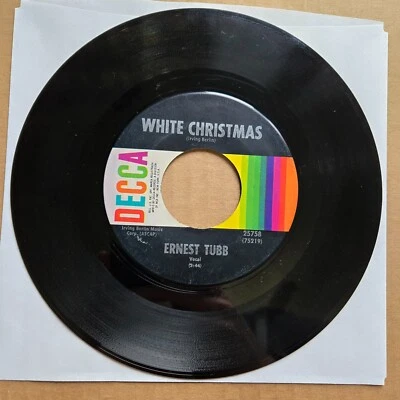 ERNEST TUBB White Christmas/Blue Christmas 45 7" COUNTRY Vinyl Record Records - Image 1 of 2