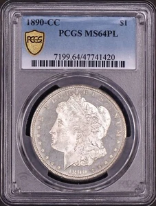 1890-CC Morgan Silver Dollar PCGS MS64 PL - Nice Flashy Coin! Blast White - Picture 1 of 8