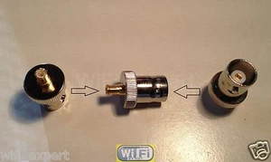 VERGOLDETER MCX STECKER AUF BNC BUCHSE STECKER ADAPTER KOAXIALKABEL ANTENNE USA - Bild 1 von 3