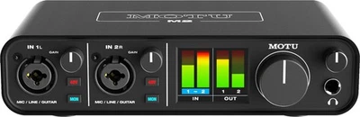 MOTU M2 2-Kanal USB C Audiointerface 2x2 24 Bit/192 kHz AD/DA MIDI I/O Loopback - Bild 1 von 4