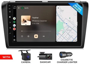 9" Android 14 Car Stereo Radio GPS Navigation CarPlay WiFi For Mazda 3 2004-2009 - Picture 1 of 20