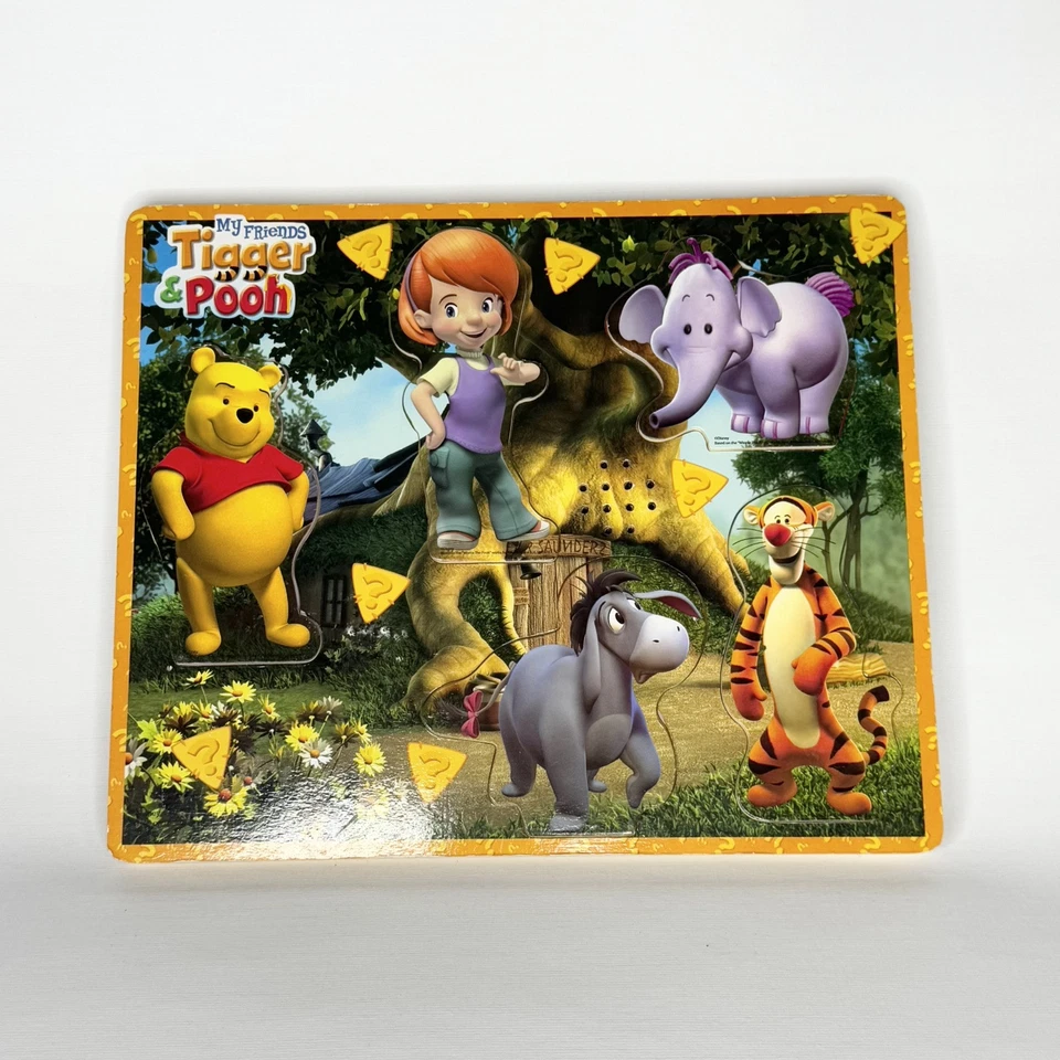Rompecabezas de madera vintage "My Friends Tigger & Pooh" - Rompecabezas parlante 9,5 X 11" LEER Foto 1 de 4