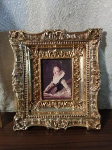 Vintage Gold gerahmter Bilddruck Made in Italy ca. 7 " x 6" - Bild 1 von 10