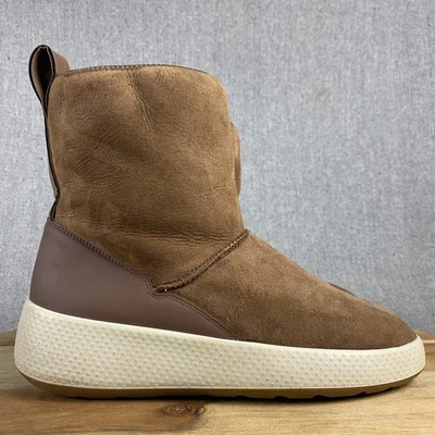 Botas de Invierno ECCO Ukiuk para Mujer 40 9 9.5 Marrón Gamuza Sherpa Forradas Moda Botín Foto 1 de 4