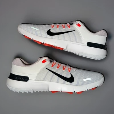 NOVO tamanho 12 Nike Free Next Nature tênis de golfe masculino branco/cinza/laranja FN0332-100 - Imagem 1 de 4