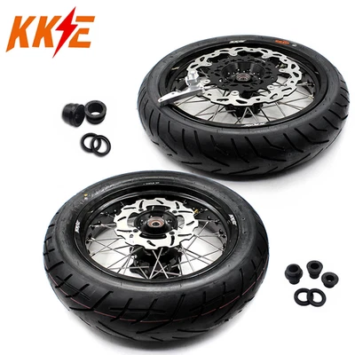 Rueda KKE 17" Supermoto con neumáticos para Suzuki DR650SE 1996-2024 Cush CST neumático Foto 1 de 4