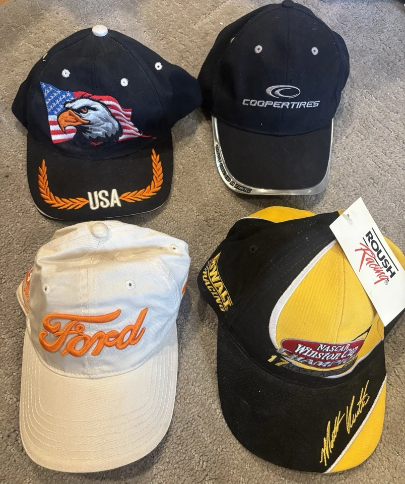 Cuatro (4) sombreros de béisbol - Ford, Coopertires, NASCAR, EE. UU. - Envío rápido y gratuito Foto 1 de 1