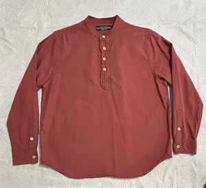 J Peterman Mens L Coral Band Collar Long Sleeve Button Up Shirt - Picture 1 of 6