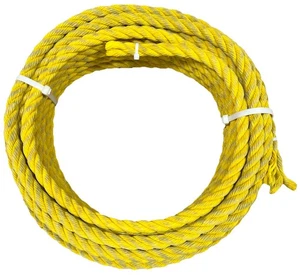 Corde polypropylène 69’ jaune 3/4” 3 brins sécurité torsadée usage général - Photo 1/3