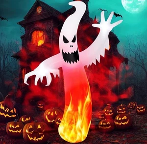 MGparty 8 FT Tall Halloween Inflatables Ghost Decorations Outdoor White - Picture 1 of 5