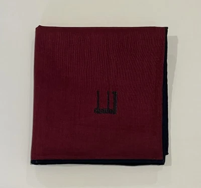 MEN HANDKERCHIEF VINTAGE DUNHILL RED COTTON POCKET ART SQUARE 18.5” - Image 1 of 4