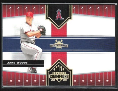 Jake Woods 2005 Donruss Champions Impressions Gold /50 #376 Los Angeles Angels - Image 1 of 2