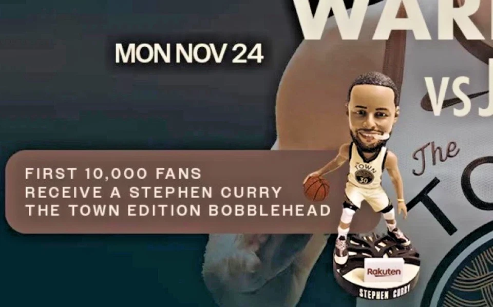 Stephen Curry THE TOWN EDITION Golden State 2025 Bobblehead SGA 11-24 NIB - Image 1 of 1