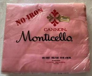 Sábana plana vintage Cannon Monticello rosa sin hierro muselina 81x104 - Imagen 1 de 3