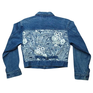 Chaqueta vaquera floral de colección Ralph Lauren para mujer mediana índigo blanca cabaña - Imagen 1 de 13