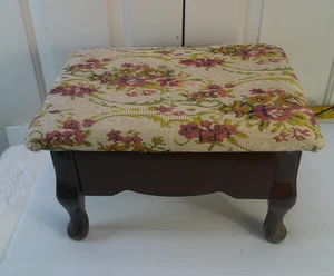 Retro kleiner Fußhocker Ottomane Mid Century - Bild 1 von 9