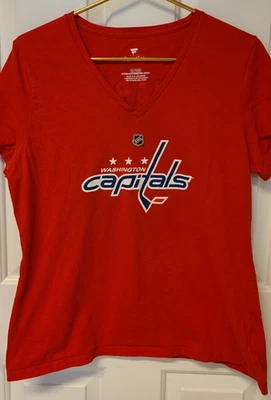 Camiseta para mujer NHL Washington Capitols roja gráfica XL #33 Chara camiseta cuello en V Foto 1 de 4