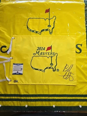 Autógrafo firmado por Bubba Watson 2014 2012 campeón del Masters 🏆 bandera Augusta  Foto 1 de 4