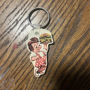 Llavero de goma vintage Bob's Big Boy hamburguesa 3,75" (incluye anillo) J - Imagen 1 de 2