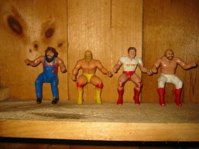 De colección 1985 - WWF Lucha Titán Deportes Pulgar Luchadores Dedo Marioneta Lote De 4 Foto 1 de 4