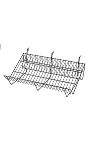 SSWBasics 24" x 12" x 6" negro pendiente rejilla estante para Slatwall y rejilla de alambre - Imagen 1 de 1